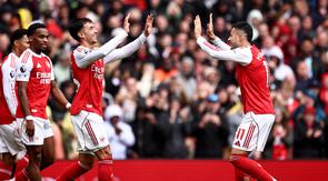 Selebrasi pemain Arsenal saat melawan Forest di Liga Inggris (AFP)