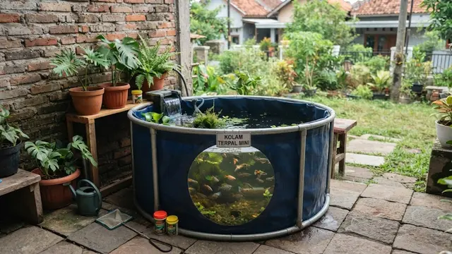 Kolam Terpal Mini untuk Teras atau Area Terbatas