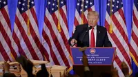  Donald Trump gelar konferensi pers perdana pasca terpilih jadi Presiden AS (Seth Wenig/AP)
