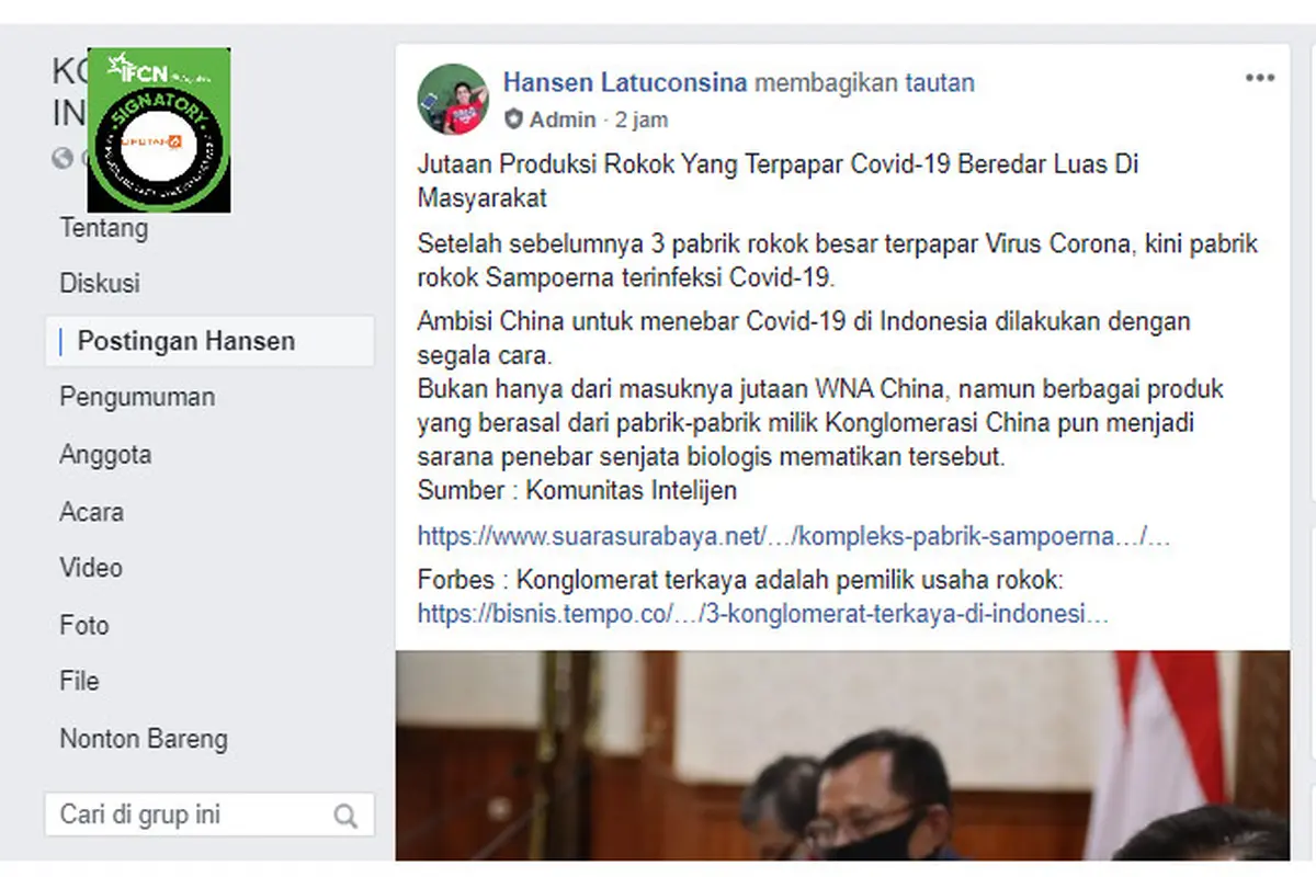 Tidak Terbukti  Jutaan Rokok Sampoerna Terpapar COVID-19 Beredar di Masyarakat