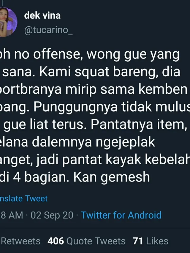 Cuitan Revina VT di Twitter soal polusi visual atau polusi mata (Twitter)