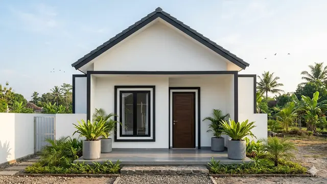 Inspirasi Desain Gambar Rumah Kampung 5x6 Meter Tampak Elegan dari Depan