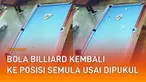 Momen unik dan jarang terjadi dalam permainan billiard terekam CCTV.