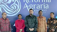 Menteri Agraria dan Tata Ruang/Kepala Badan Pertanahan Nasional (ATR/BPN) Agus Harimurti Yudhoyono d alam Reforma Agraria Summit 2024, di Sanur, Bali, Sabtu (15/6/2024). (Arief/Liputan6.com)
