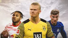 Ilustrasi - Christopher Nkunku, Erling Haaland, Timo Werner (Bola.com/Adreanus Titus)