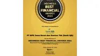 Penghargaan Indonesia Best Financial Awards 2024 yang diterima bank bjb. (c) istimewa