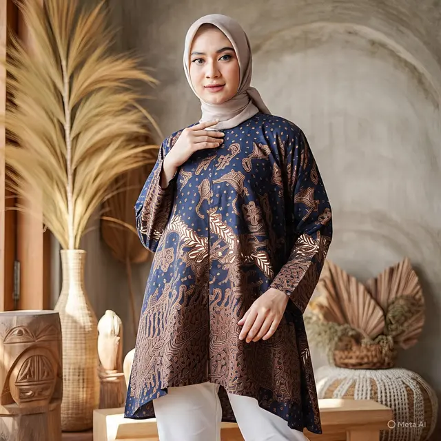 Model Batik Wanita Oversized