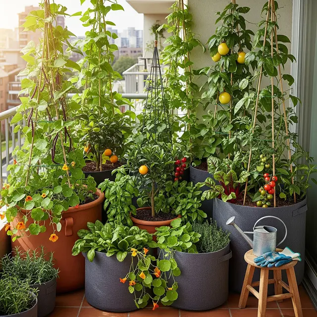 Desain Mini Food Forest dengan Tanaman Rambat (Image by Gemini AI)