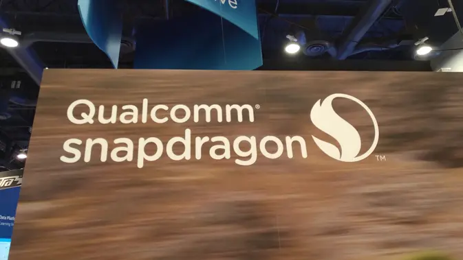 Logo Qualcomm Snapdragon di CES 2017. Liputan6.com/Corry Anestia