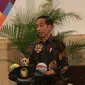 Presiden Joko Widodo memberi sambutan saat promosi Asian Games 2018, Jakarta, Selasa (5/6). Jokowi mengatakan yang kita inginkan sekarang ini mestinya masyarakat sudah demam. Nah ini baru anget. Belum panas apalagi demam. (Liputan6.com/Angga Yuniar)