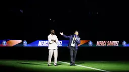 Seperti diketahui, Samuel Umtiti merupakan mantan bek Timnas Prancis yang kala itu berhasil membawa Les Bleus menjadi juara di Piala Dunia 2018. (AFP/Franck Fife)