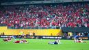 Pemain Porto dan Al Ahly terbaring lesu di lapangan setelah bermain imbang dalam laga seru matchday terakhir Grup A Piala Dunia Antarklub 2025. (AP Photo/Frank Franklin II)