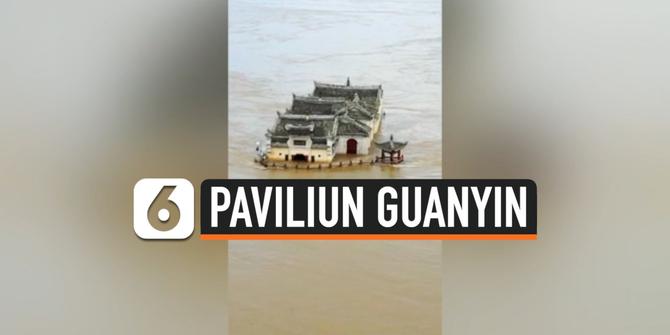 VIDEO: Berusia 700 Tahun, Paviliun Guanyin tetap Kokoh di Tengah Banjir Sungai Yangtze