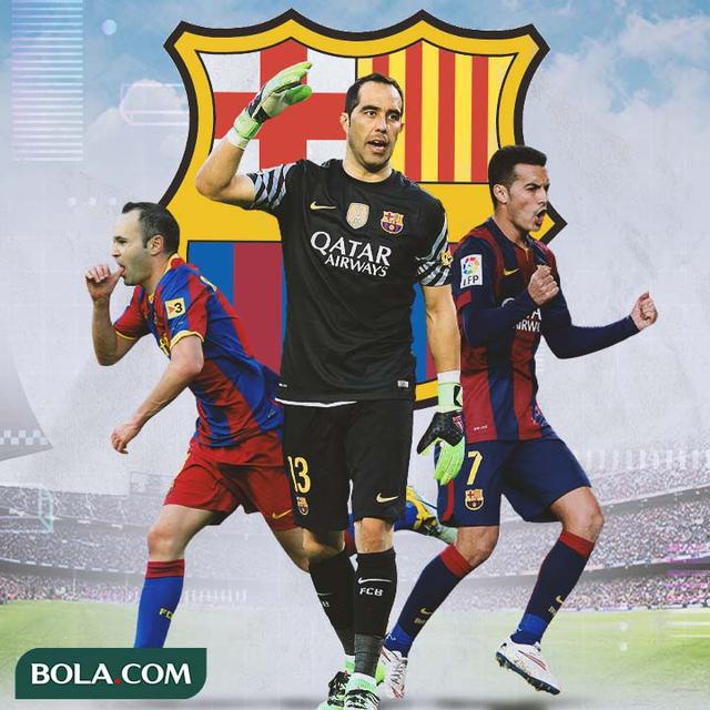 Barcelona - Andres Iniesta, Claudio Bravo, Pedro