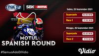 Jadwal dan Live Streaming WSBK Spanyol 2021 di Vidio Pekan Ini, 25-26 September 2021. (Sumber : dok. vidio.com)