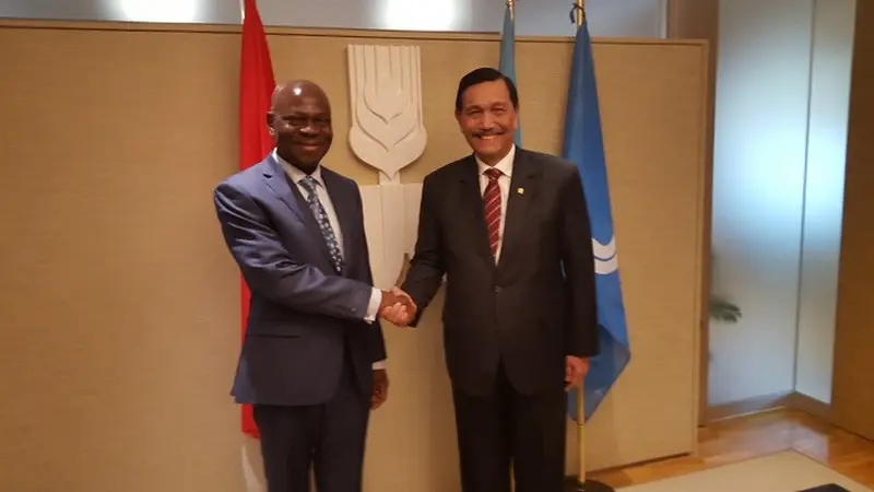 Menko Luhut bertemu Presiden International Fund for Agricultural Development (IFAD), Gilbert F. Houngbo (Dok Foto: Humas Kemenko Bidang Kemaritiman)