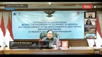 Menteri Riset dan Teknologi/Kepala Badan Riset dan Inovasi Nasional Bambang Brodjonegoro saat berbicara dalam dalam acara webinar penandatanganan perjanjian (MoU) kerjasama riset dan teknologi Inggris-Indonesia pada Rabu (5/8/2020) (Photo by: Kemenristek BRIN/British Embassy Jakarta)