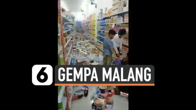 VIDEO: Diguncang Gempa Malang, Swalayan di Blitar Berantakan