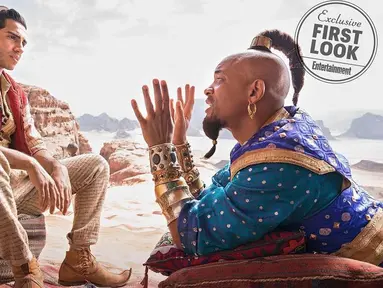 Mena Massoud sebagai pemeran Aladdin akan beradu peran dengan Will Smith yang memerankan jin. Aladdin bertemu dengan jin ini setelah mendapatkan lampu ajaib. (Liputan6.com/IG/disneyaladdin)