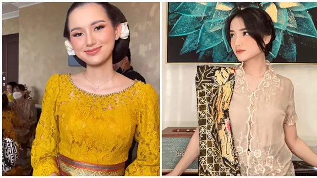 6 Potret Beda Penampilan Sarah Menzel dan Fuji di Acara Tedak Siten Ameena