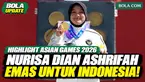Momen haru saat Nurisa Dian Ashrifah menerima medali emas untuk Indonesia pada nomor compound individu putri Asian Games Aichi-Nagoya 2026.
Nurisa sukses menjadi yang terbaik setelah menang tipis 139-137 atas wakil Filipina, Amaya Amparo Cojuangco. ...
