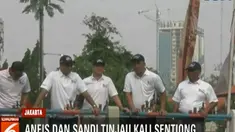 Gubernur dan wakil gubernur juga menyempatkan untuk menyisir bantaran kali.