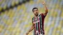Pemain Fluminense, Fred, saat melawan Colombia pada laga  Copa Sudamericana di Stadion Maracana, (4/5/2022). Frederico Chaves Guedes atau yang lebih akrab dikenal Fred merupakan ujung tombak bersama Ciro Alves saat keduanya masih bermain bersama untuk Fluminese pada 2010-2011. (AFP/Mauro Pimentel)