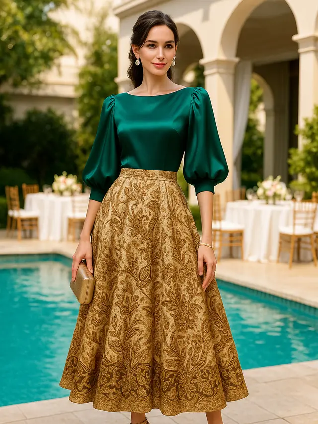 7 Model Baju Pesta Rok Batik A-Line, Tampil Mewah Tanpa Ribet - Hot ...