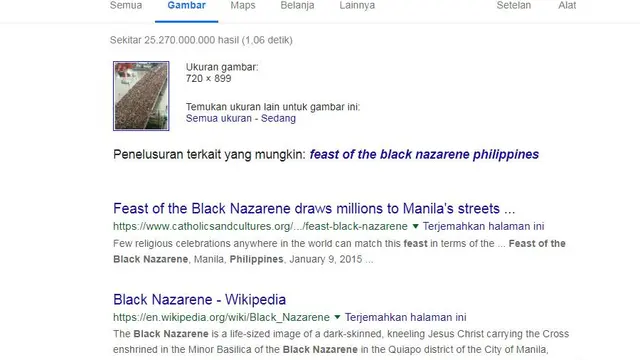 Gambar Tangkapan Layar dari Hasil Penelusuran di situs Google Images