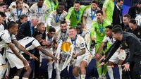 Di final Liga Champions 2023/2024, Real Madrid tampil dominan. (AP Photo/Frank Augstein)