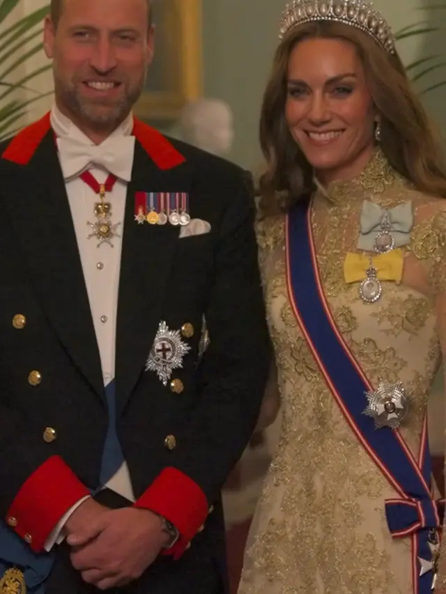 Kate Middleton saat hadir acara jamuan Donald Trump kenakan mahkota favorit Putri Diana. [@princeandprincessofwales]