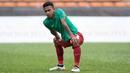 Pemain Timnas Indonesia, Osvaldo Haay, melakukan latihan jelang laga melawan Kamboja  di Stadion Shah Alam, Selangor, Kamis, (24/8/2017). Indonesia akan menjalani laga penentuan melawan Kamboja. (Bola.com/Vitalis Yogi Trisna)