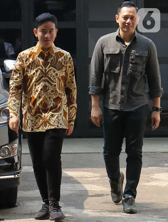 Gibran mendatangi AHY usai didukung menjadi cawapres Ketua Umum Partai Gerindra Prabowo Subianto oleh Partai Golkar. (Liputan6.com/Herman Zakharia)