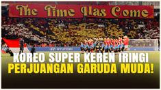 Kreatifnya suporter Timnas Indonesia, menyajikan tontonan asik berupa koreo super keren bertuliskan "The Time Has Come" yang bermakna waktunya untuk Timnas Indonesia U-23 juara di Piala AFF U-23 2025.