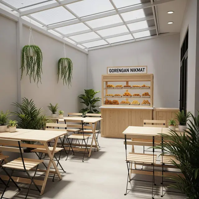 Teras Rumah Minimalis Cocok untuk Warung Gorengan Rumahan