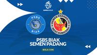 Cover prediksi PSBS Biak Vs Semen Padang - BRI Super League. (Bola.com/Gregah Nurikhsani)