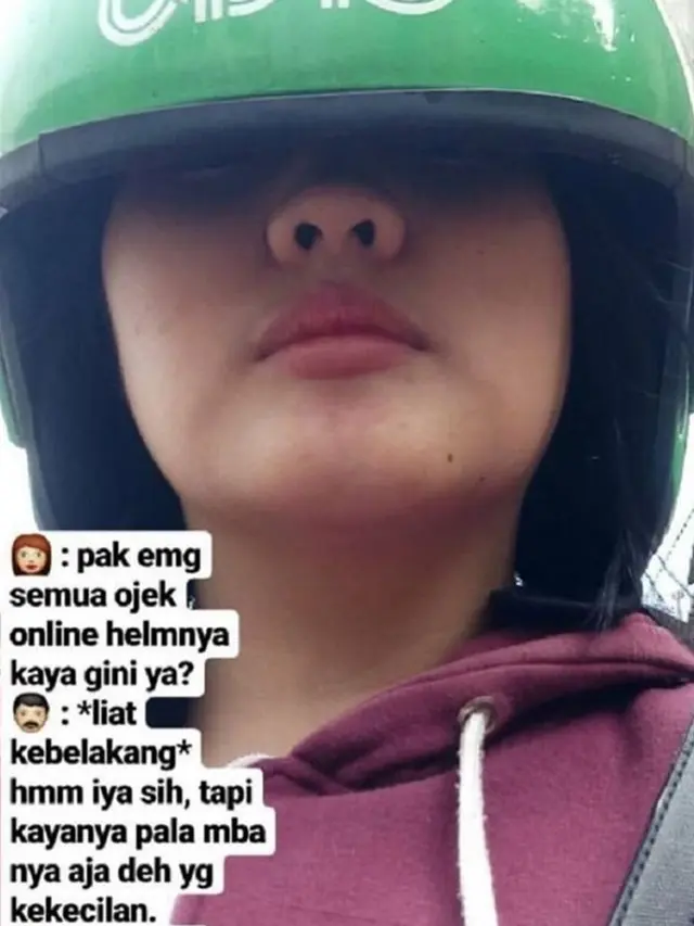 6 Momen Apes saat Pakai Helm Ojek Online Ini Bikin Ngelus Dada