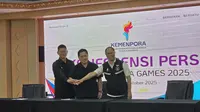 Jumpa pers Menpora Erick Thohir soal anggaran SEA Games 2025 (Liputan6.com/Thomas)