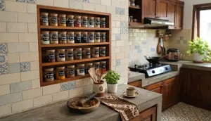 8 Ide Rak Bumbu yang Menyatu dengan Dinding Dapur, Terlihat Elegan dan Tidak Berantakan