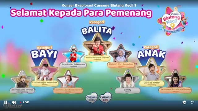 Sukses Digelar Virtual, Konser Eksplorasi Tutup Rangkaian Ajang Cussons Bintang Kecil 9