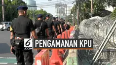 Kantor Komisi Pemilihan Umum Pusat dijaga ribuan personil pengamanan menjelang penetapan pemenang pemilihan presiden dan wakil presiden Minggu (30/6) sore.