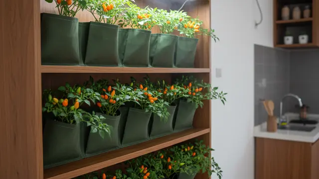 Ide Kebun Cabai Indoor Sederhana. AI