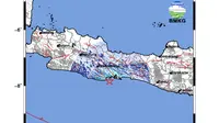 Gempa Magnitudo 4,7 berpusat di Kabupaten Pangandaran, Jawa Barat, Minggu (24/3/2024). Getarannya terasa hingga Banyumas, Jawa Tengah. (Foto: BMKG)