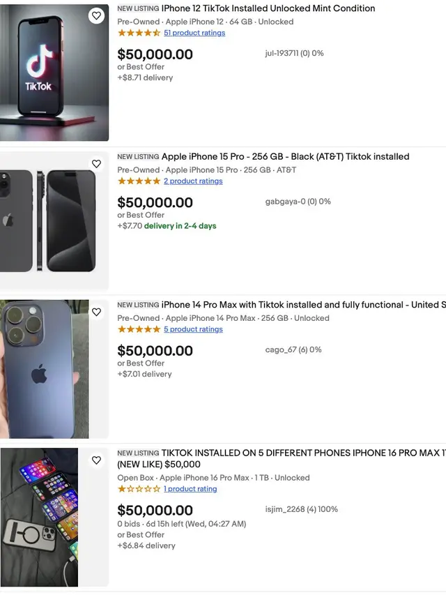 iPhone yang Dilengkapi Aplikasi TikTok Tampak Dijual di eBay, Harganya Capai Rp405 Juta (Foto: eBay)