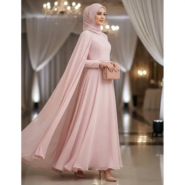 Model Baju Pesta Muslimah yang Anggun dan Elegan (Image by Gemini AI)