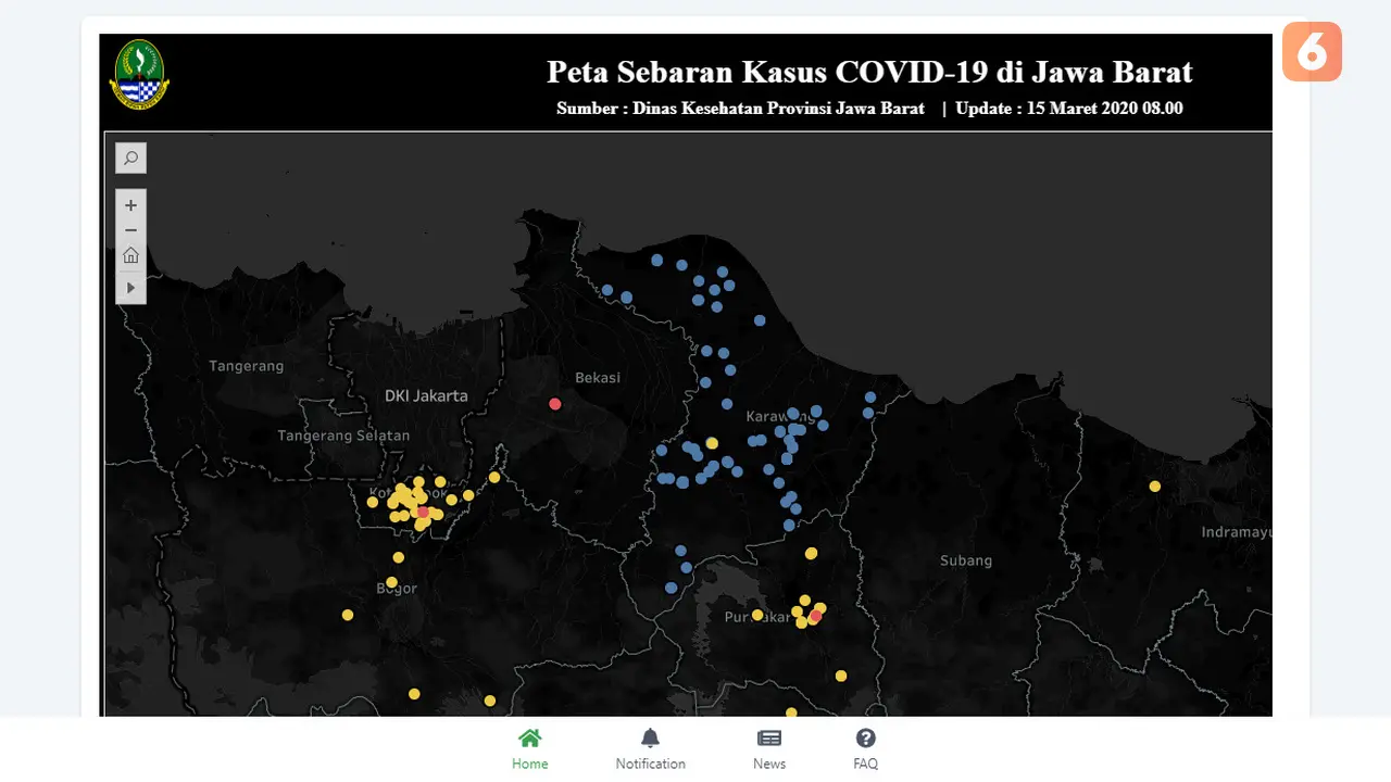 Pemprov Jabar Rilis Peta Daring Sebaran Kasus Covid-19