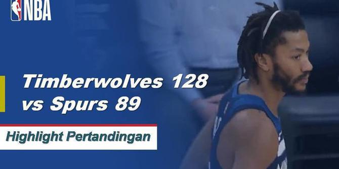 Cuplikan Pertandingan NBA : Timberwolves 128 vs Spurs 89