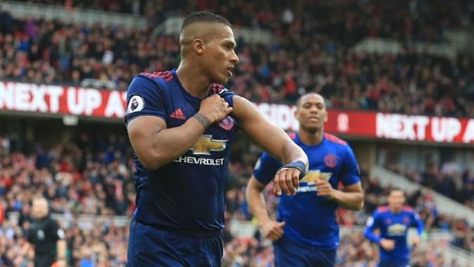 Pemain Manchester United Antonio Valencia. (AFP/Lindsey Parnaby)