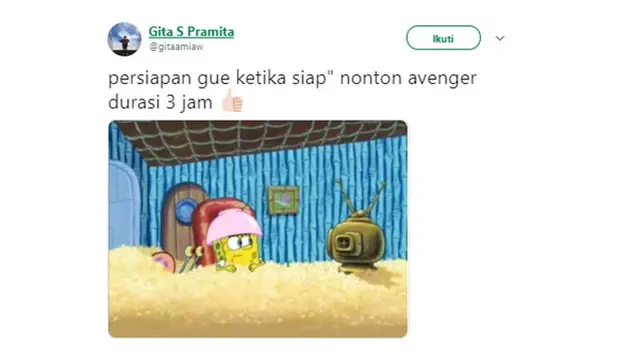 Persiapan Endgame (Sumber: Twitter/gitaamiaw)