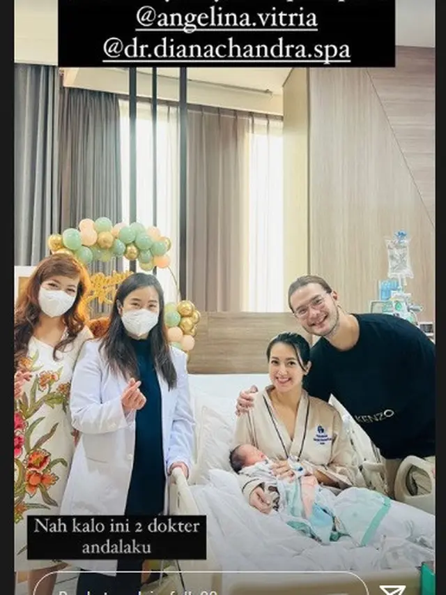 Sylvia Fully melahirkan anak ketiga (Foto: Instagram @sylvia_fully88 @storyourbirth)